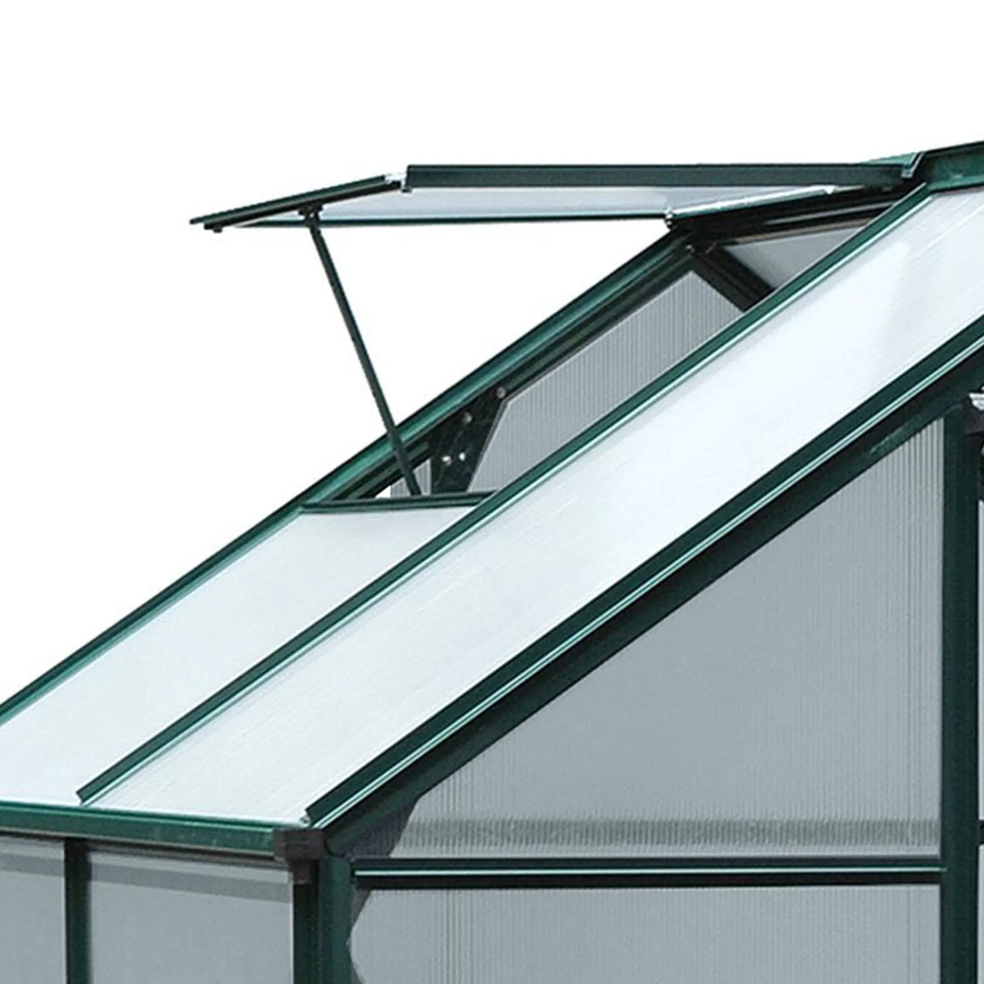 6 x 4ft Polycarbonate Greenhouse, Large Walk-In Green House with Slide Door and Window, Garden Plants Grow House with Aluminium Frame and Foundation, Green