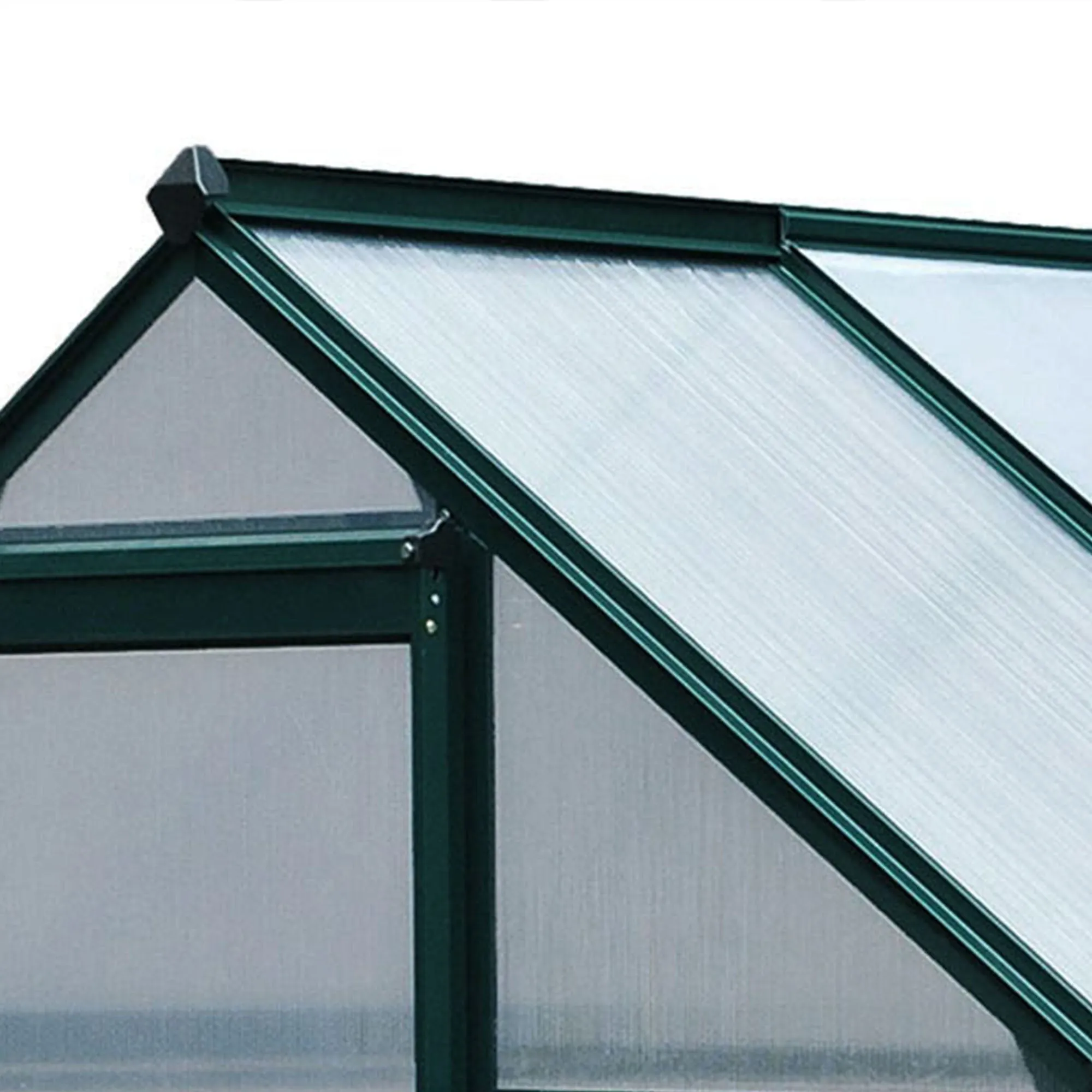 6 x 4ft Polycarbonate Greenhouse, Large Walk-In Green House with Slide Door and Window, Garden Plants Grow House with Aluminium Frame and Foundation, Green