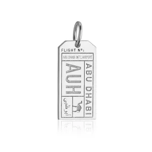 Abu Dhabi UAE AUH Luggage Tag Charm Silver
