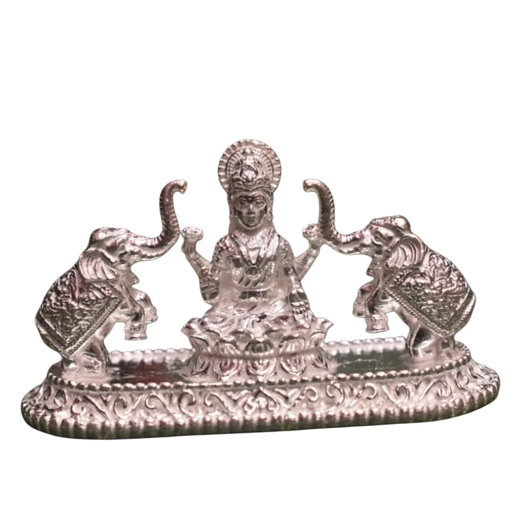 Asp Pure Silver Gajalakshmi Idol
