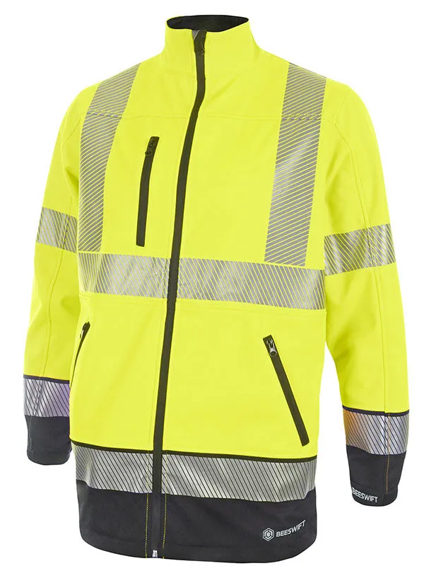 Beeswift Deltic Hi-Vis Two-Tone Soft Shell Jacket - {ALL COLOURS / SIZES}