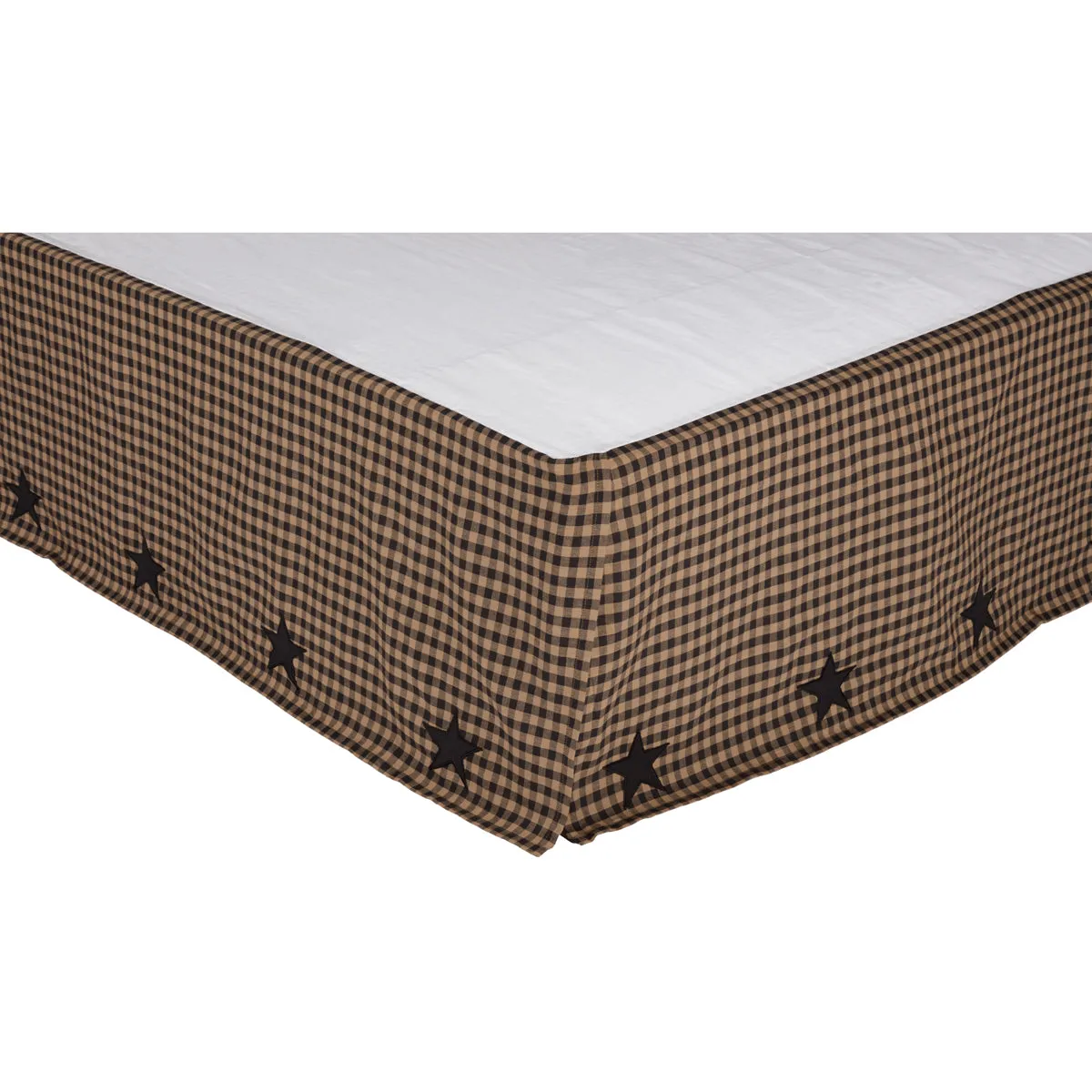 Black Check Star Bed Skirt