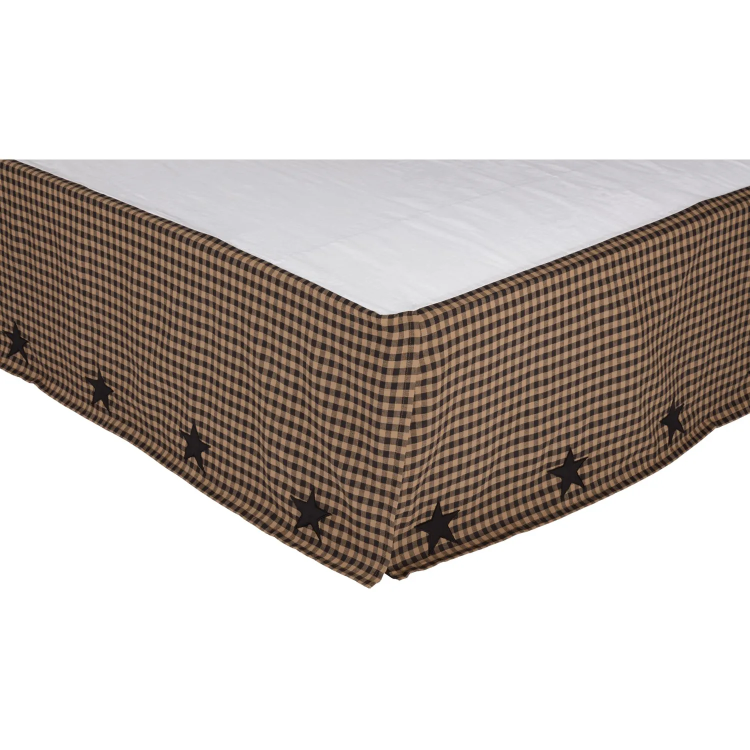 Black Check Star Bed Skirt