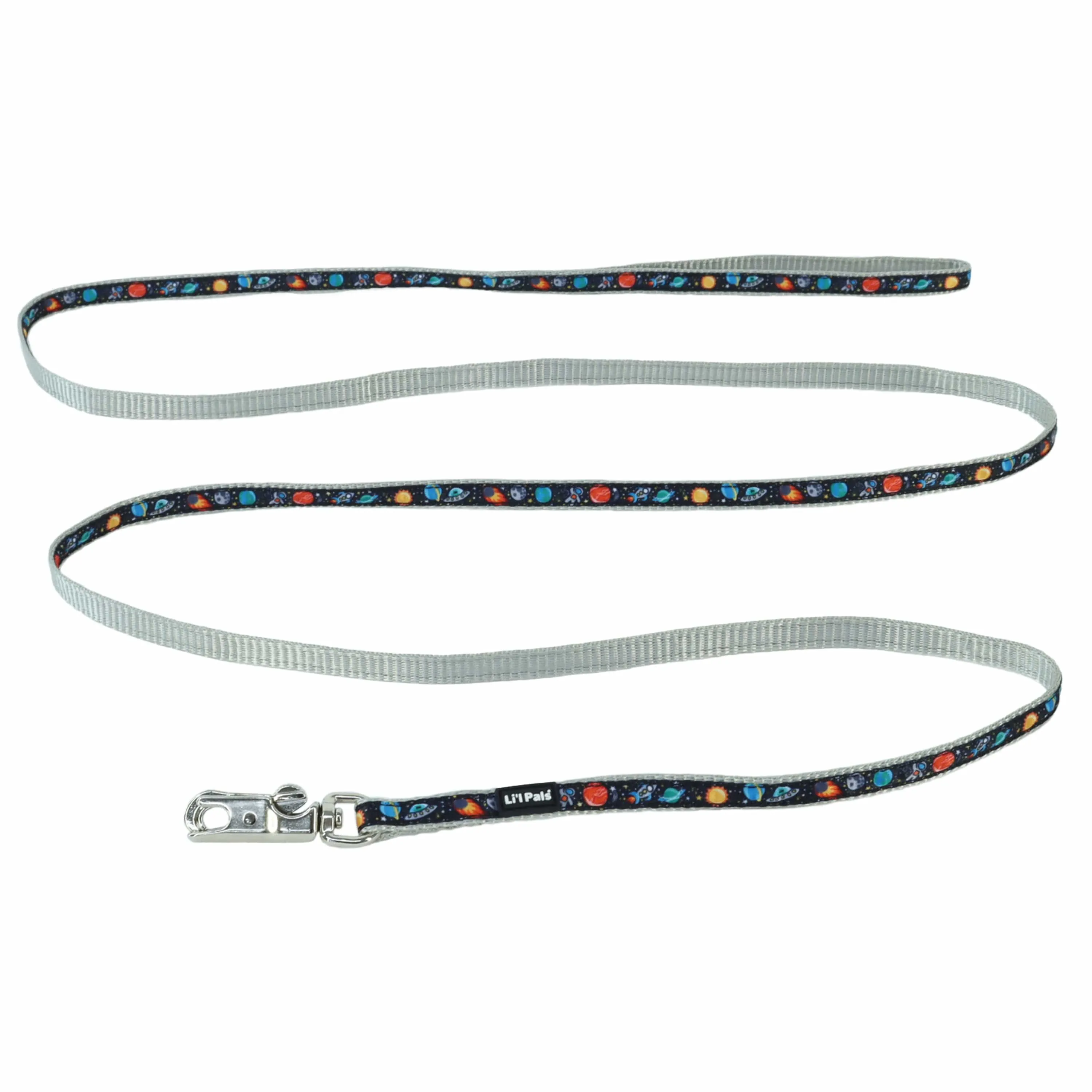 Coastal Pet Products Li'l Pals Charming Ribbon Overlay Dog Leash in Li'l Space Explorers
