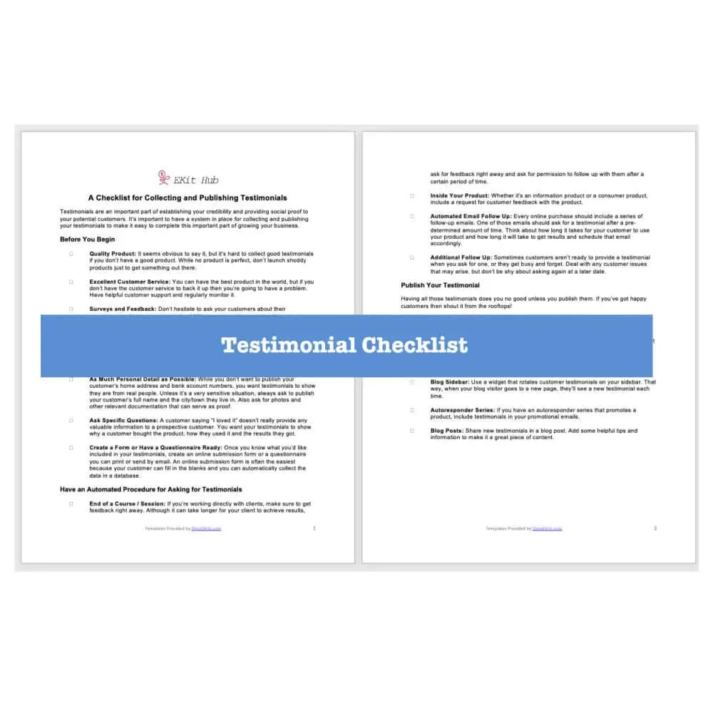 Collecting Testimonials and Case Study Templates (with PLR)