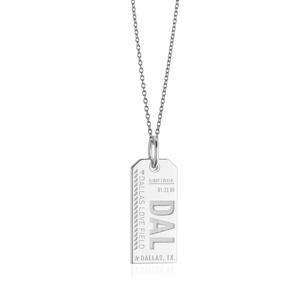 Dallas Texas USA DAL Luggage Tag Charm Silver
