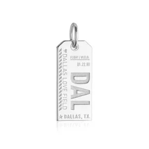Dallas Texas USA DAL Luggage Tag Charm Silver
