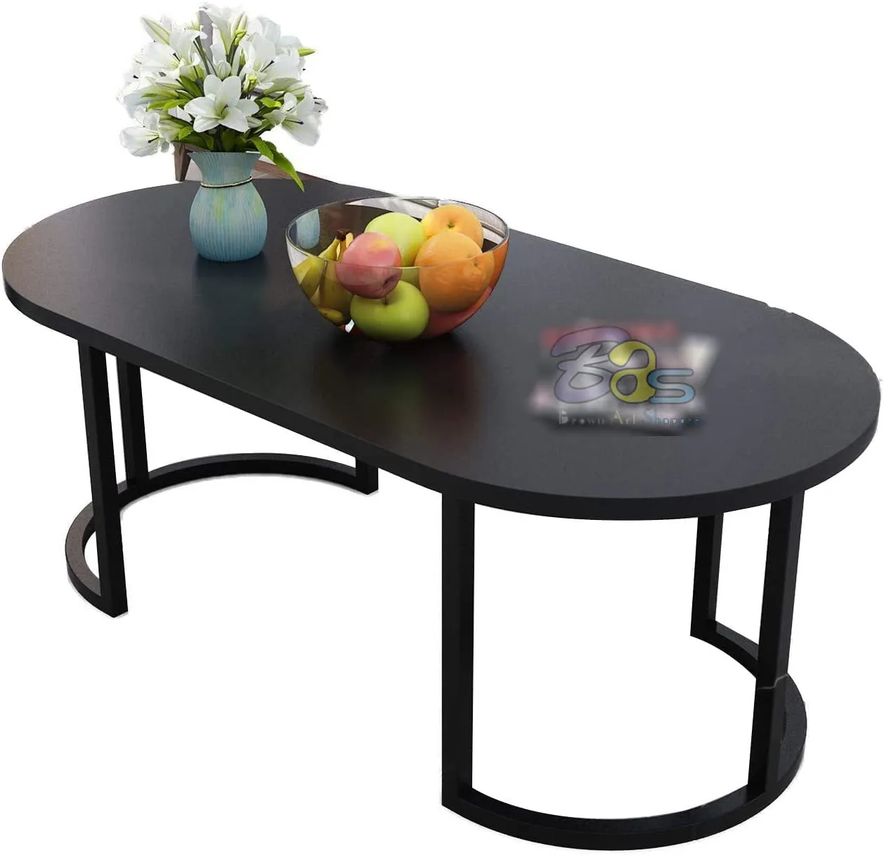 Dime Arts Shoppee Center Table Coffee Table,Sofa Side Table Simple Design Beautiful Coffee Table,Modern Coffee Table Living Room Minimalist Side Table for Home,Office (Black) (Iron)