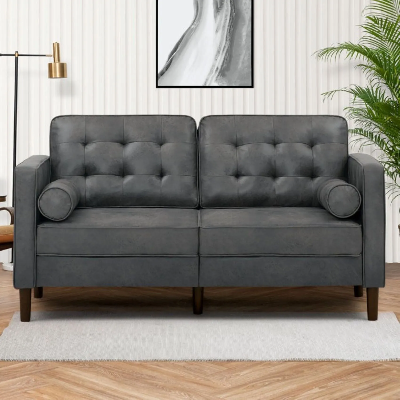 Drinel Leatherette Sofa for Living Room