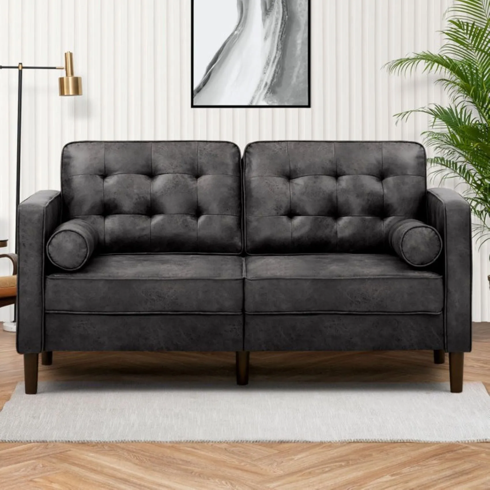 Drinel Leatherette Sofa for Living Room