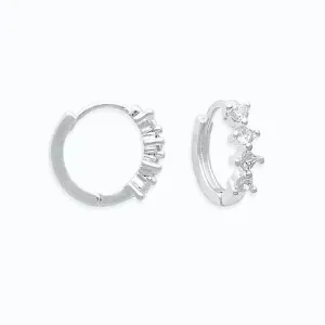 Ear Sense Silver Triple CZ Huggie F440