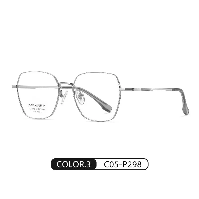 Fashionable pure titanium glasses can be equipped with prescription anti-blue light high-end IP electroplating anti-sweat glasses