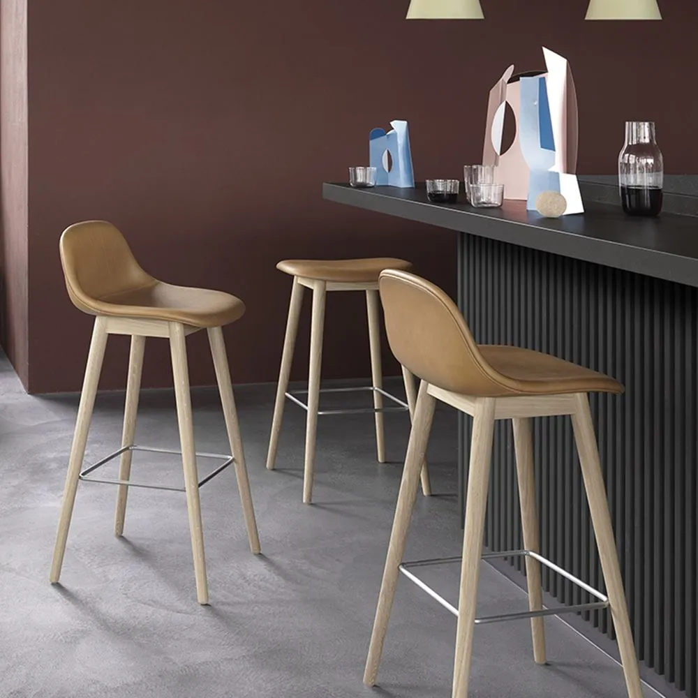 Fiber bar stool - wood base