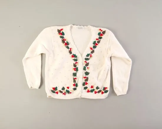 Floral V-Line-Small Christmas Sweater
