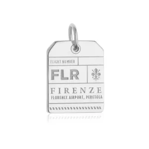 Florence Italy FLR Luggage Tag Charm Silver