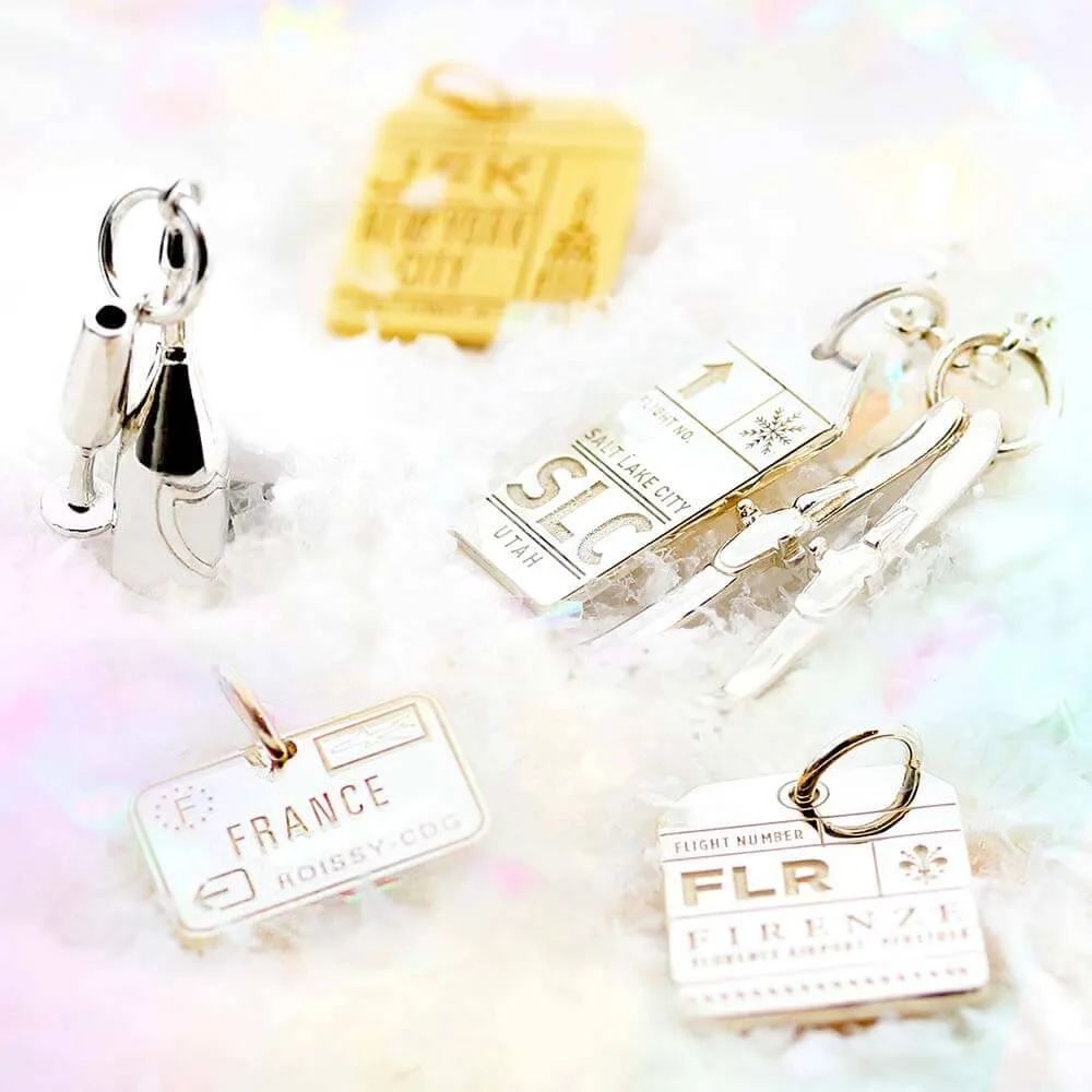 Florence Italy FLR Luggage Tag Charm Silver
