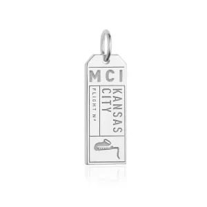 Kansas City Missouri USA MCI Luggage Tag Charm Silver