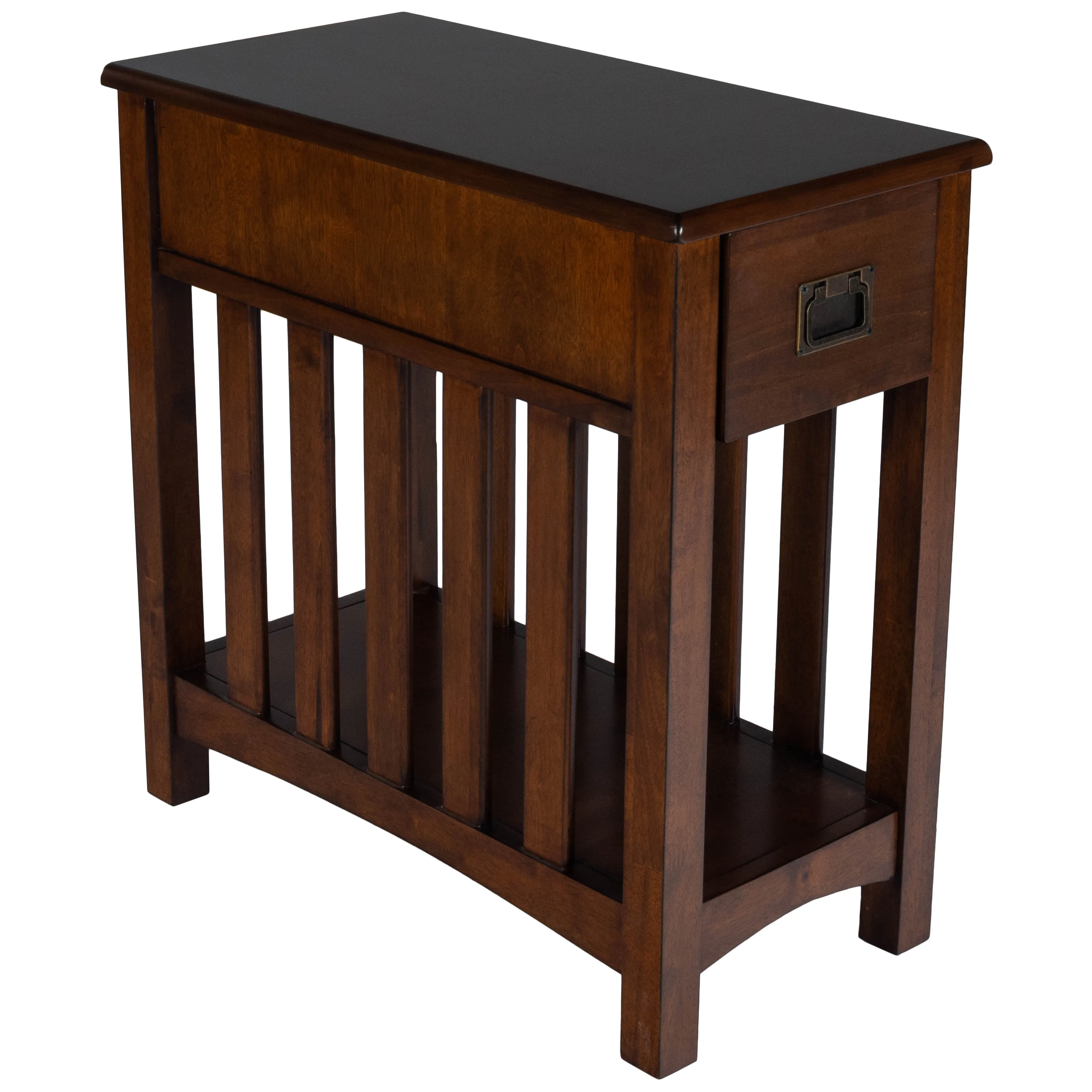 Larina Shaker Wood Side Table in Dark Brown  5216024