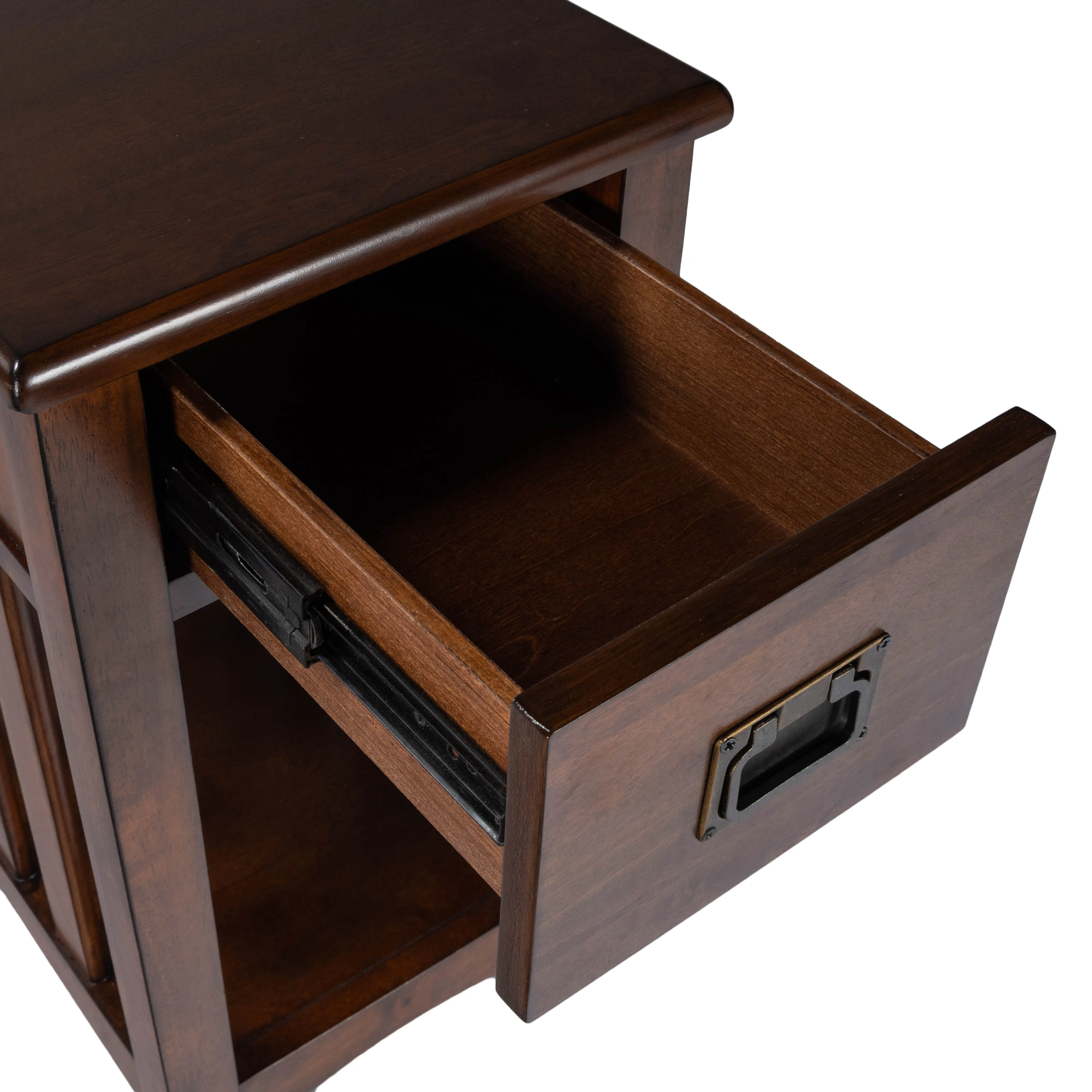 Larina Shaker Wood Side Table in Dark Brown  5216024