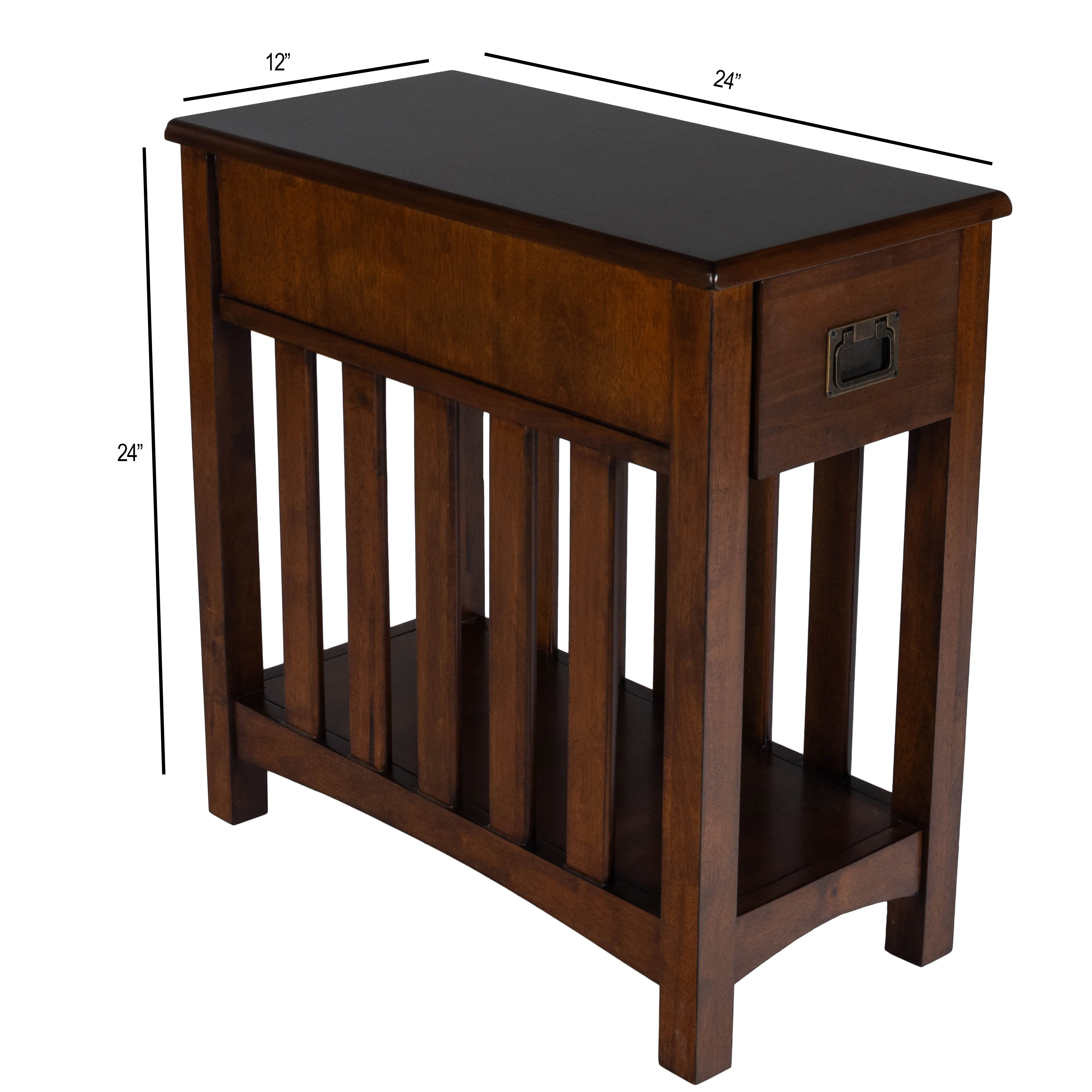 Larina Shaker Wood Side Table in Dark Brown  5216024