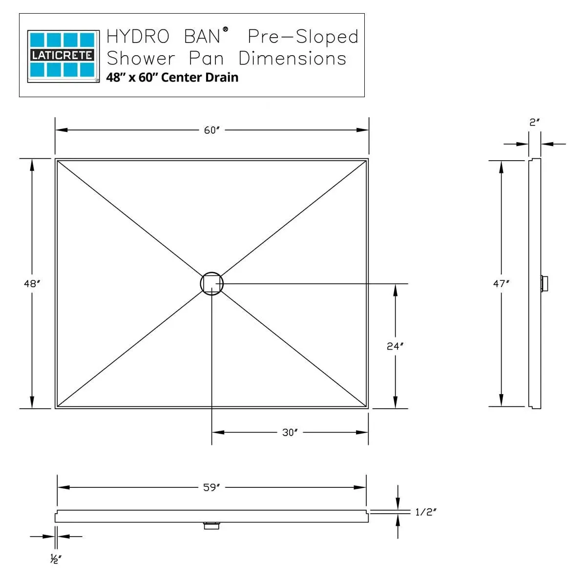 Laticrete Hydro Ban Pre-sloped Shower Pan