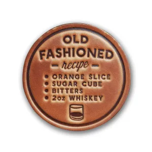 Leather Coaster - Old Fashioned Recipe