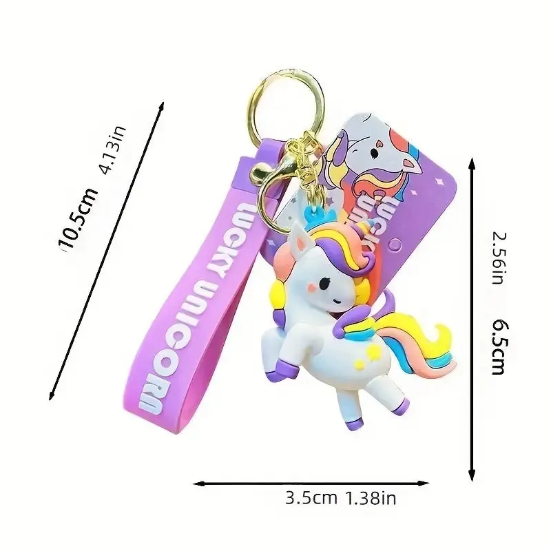 Lucky Unicorn White | 3D Lanyard Keychain | Silicone