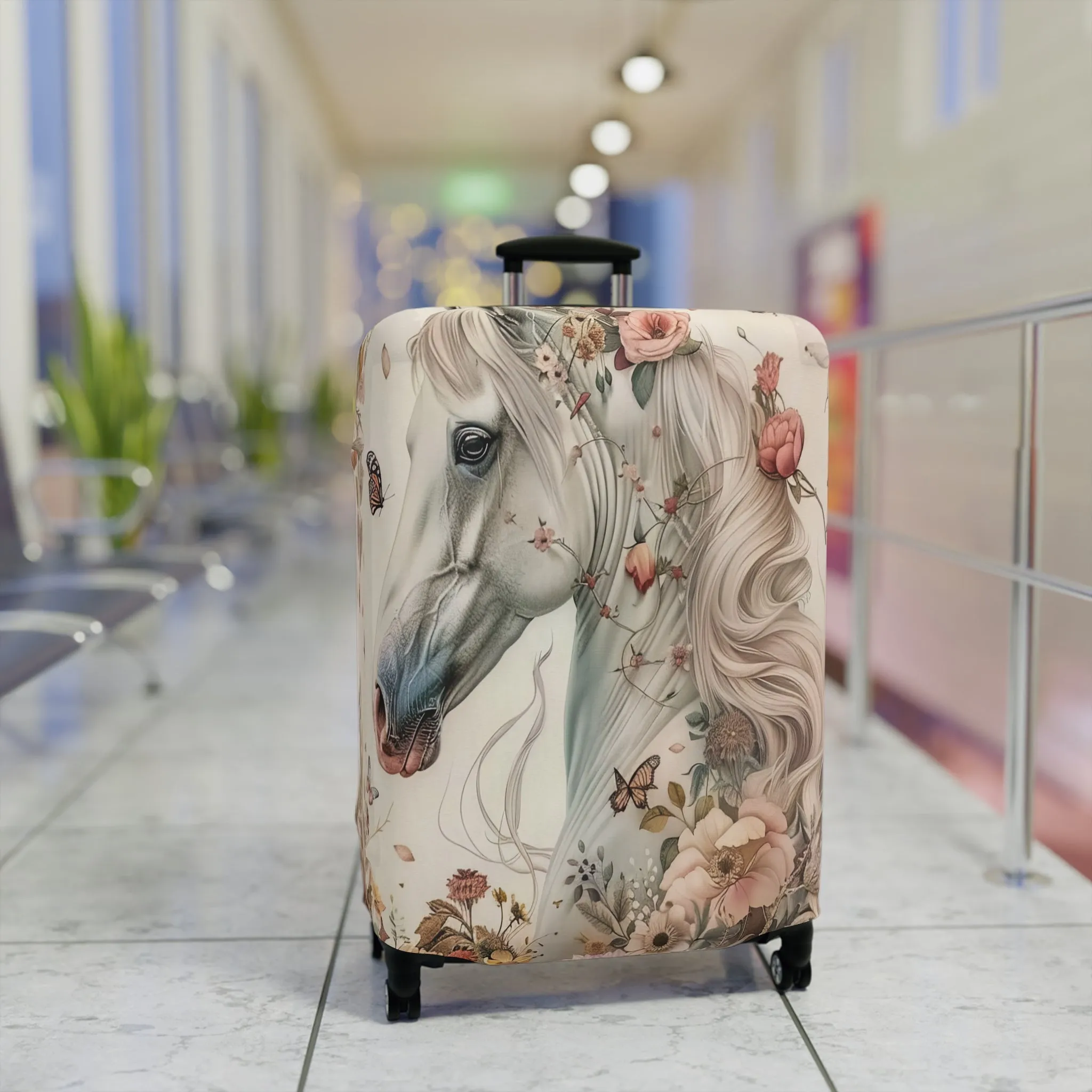 Luggage Cover, Country and Western, Boho Floral Horse, awd-1671