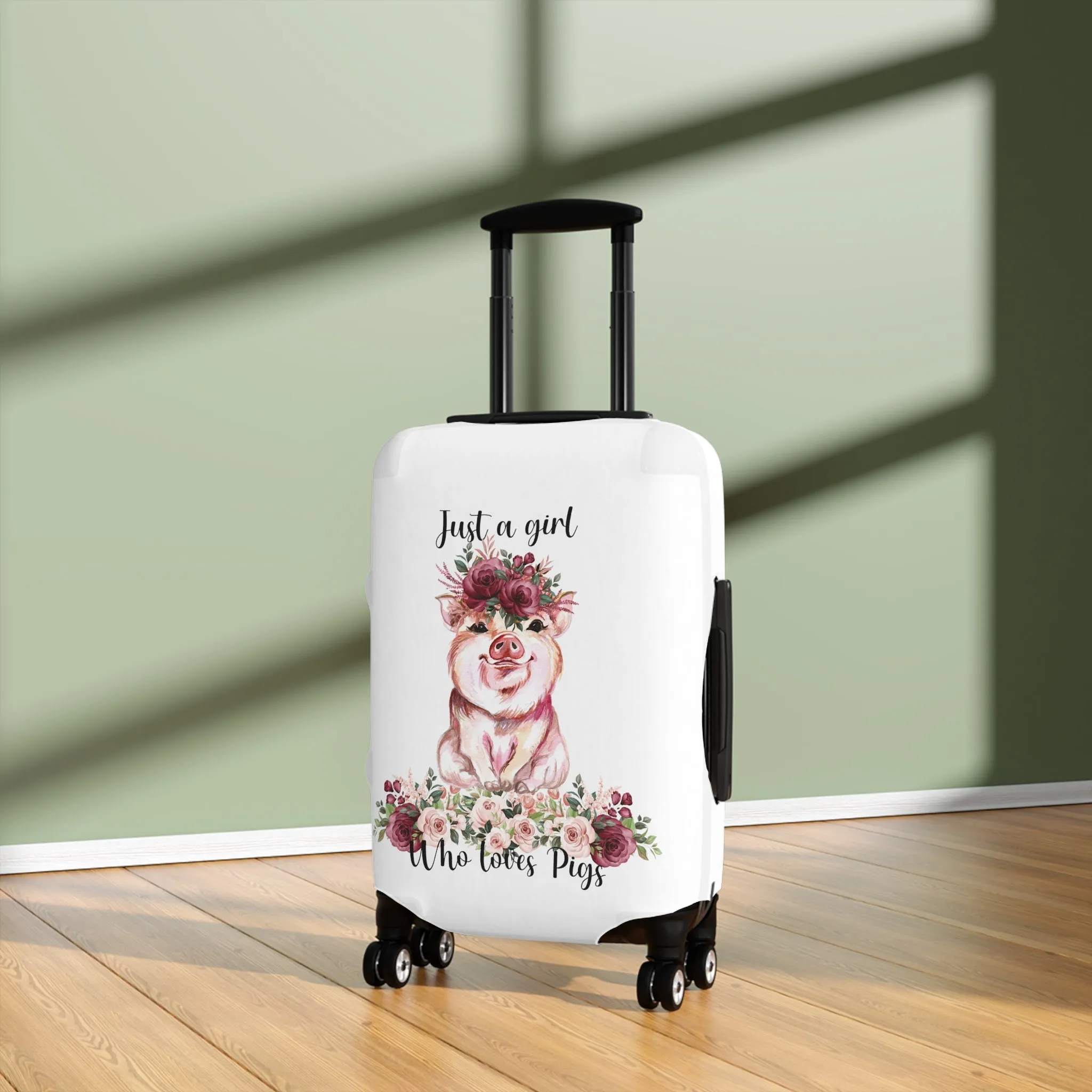 Luggage Cover, Just a girl who loves Pigs, awd-1360