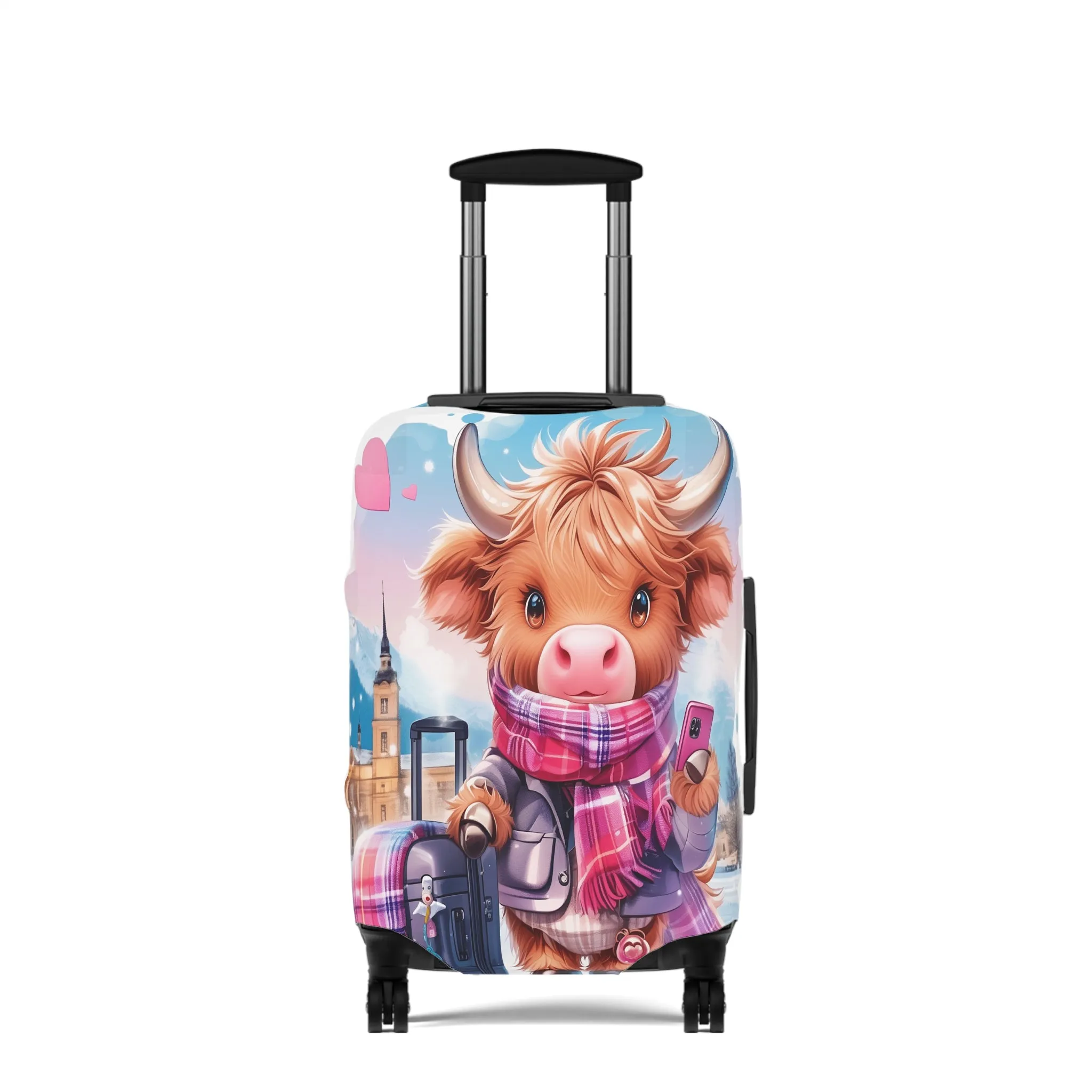 Luggage Cover, Travelling Highland Cow, awd-3023