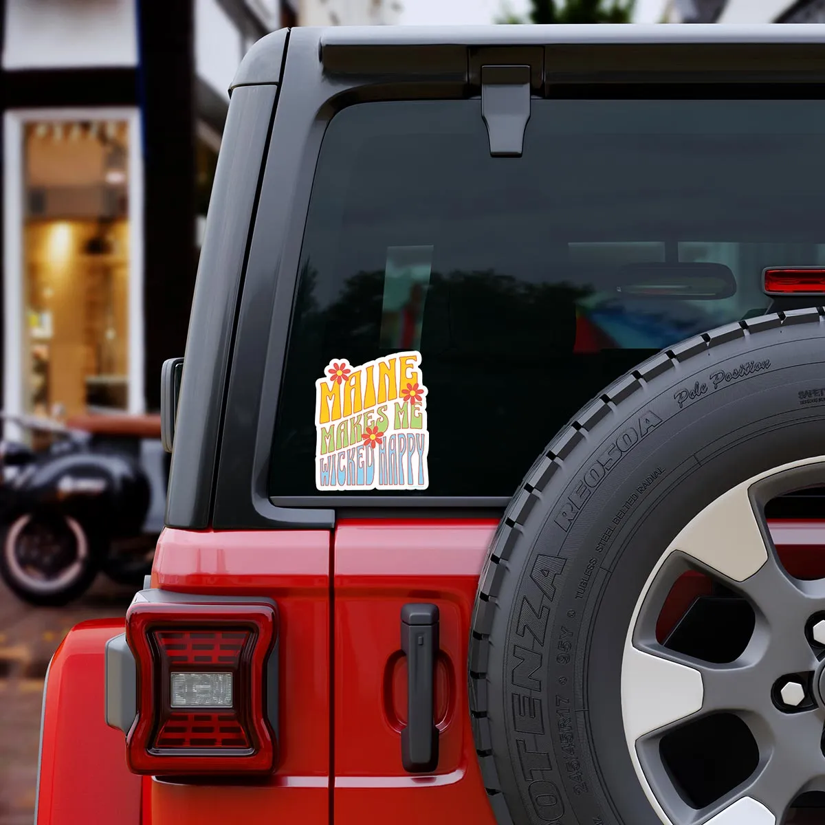 Maine Wicked Happy Groovy Die Cut Vinyl Sticker