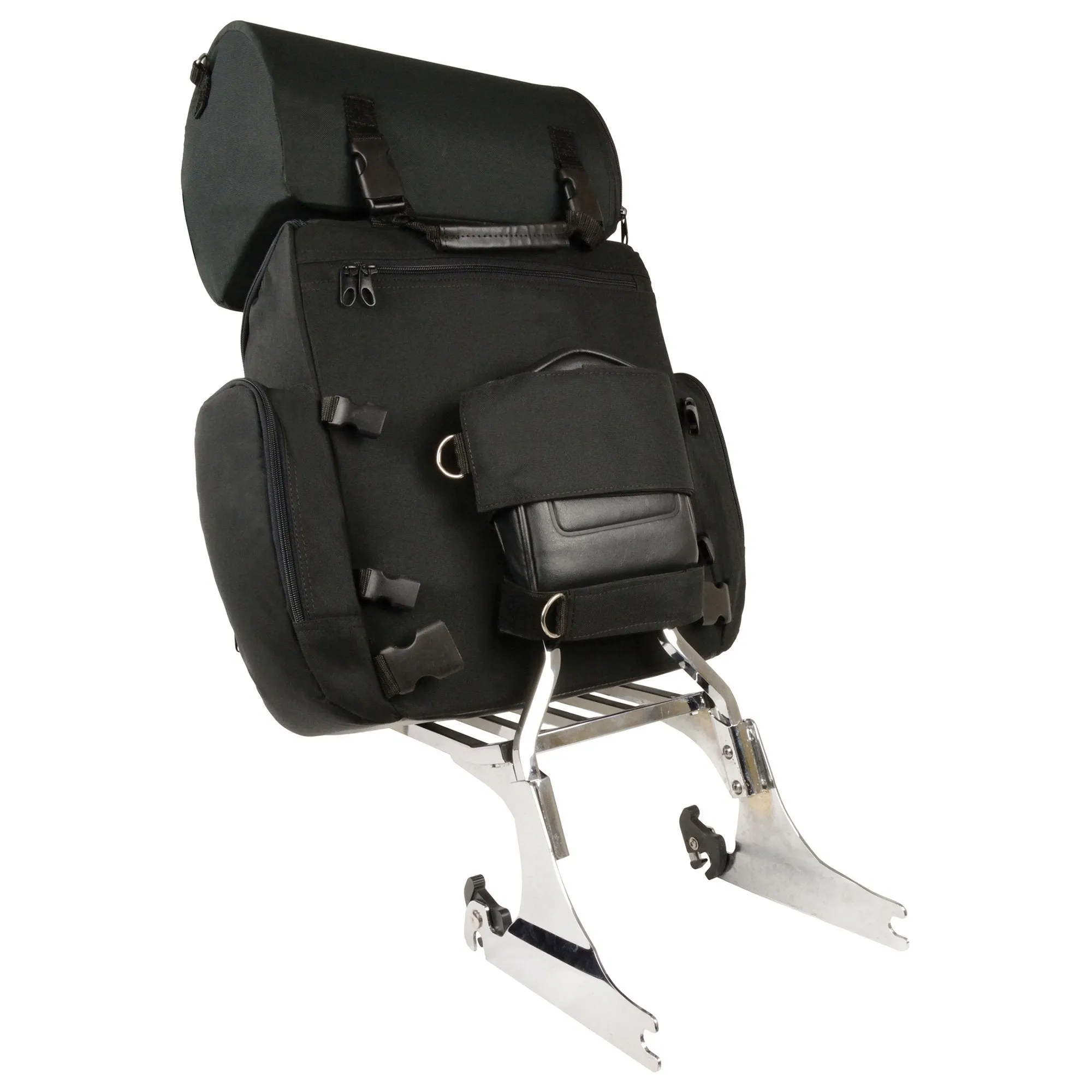 Milwaukee Leather SH617 Large Black Nylon Two Piece Sissy Bar