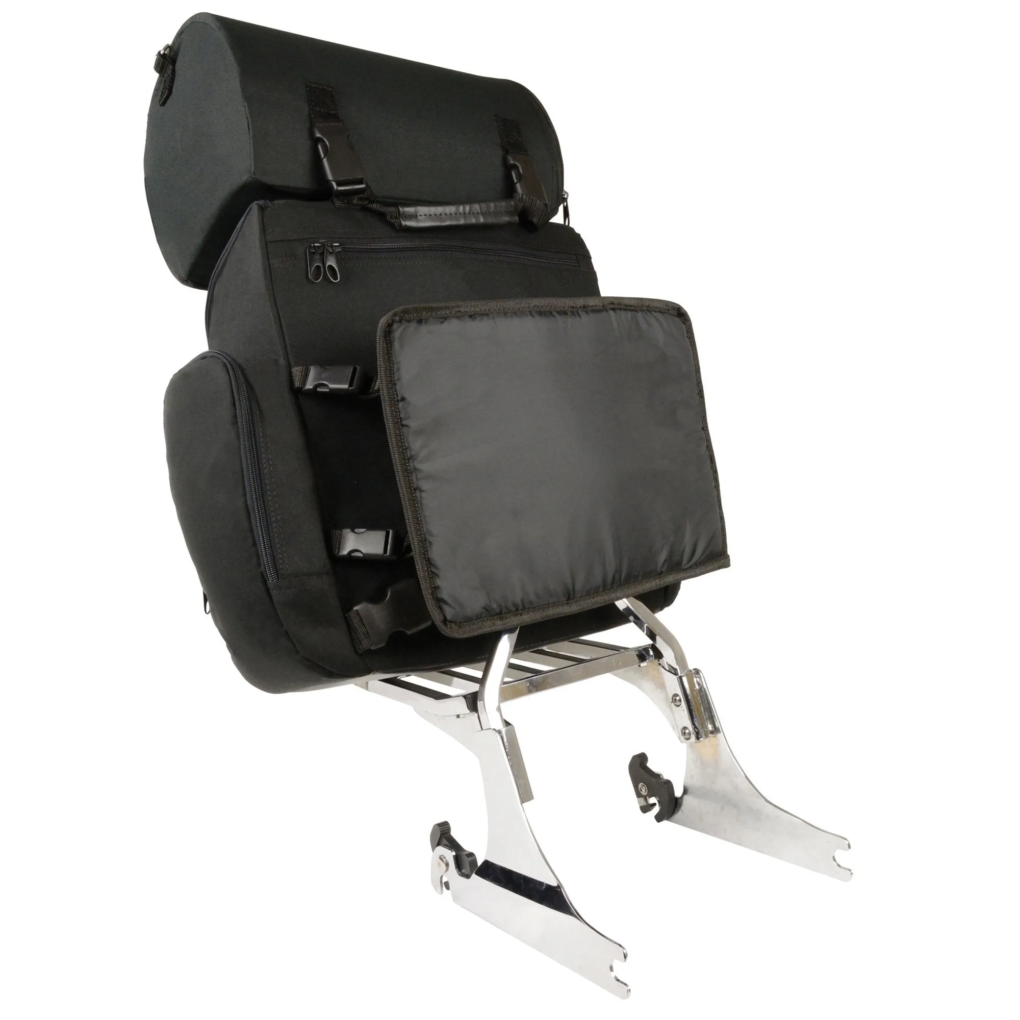 Milwaukee Leather SH617 Large Black Nylon Two Piece Sissy Bar