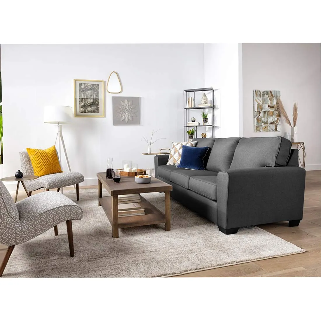 Neve 3 Seater Sofa for Living Room - Dark Grey