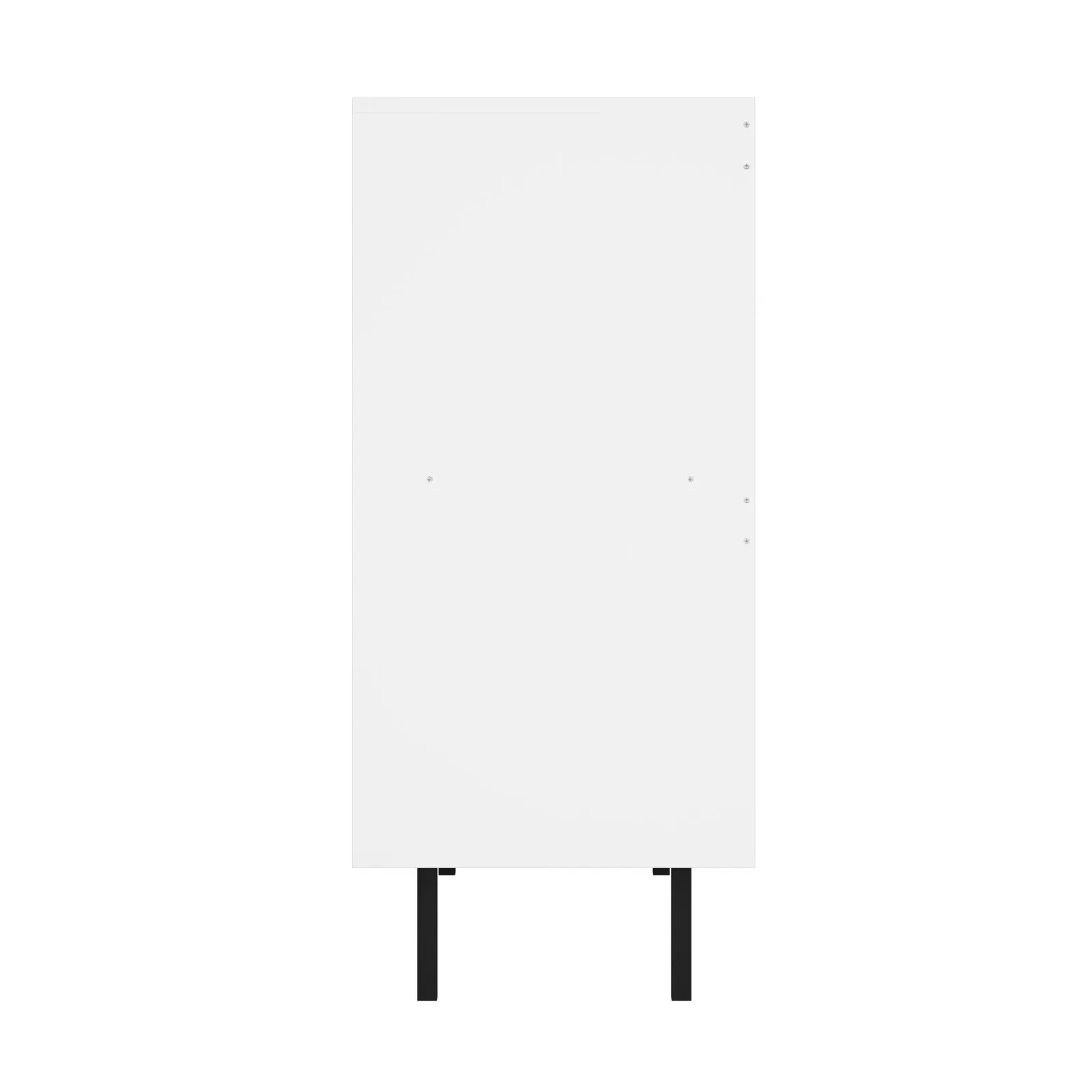 Oikiture Sideboard Buffet Storage Cabinet Tempered Glass Door 2 Drawers White