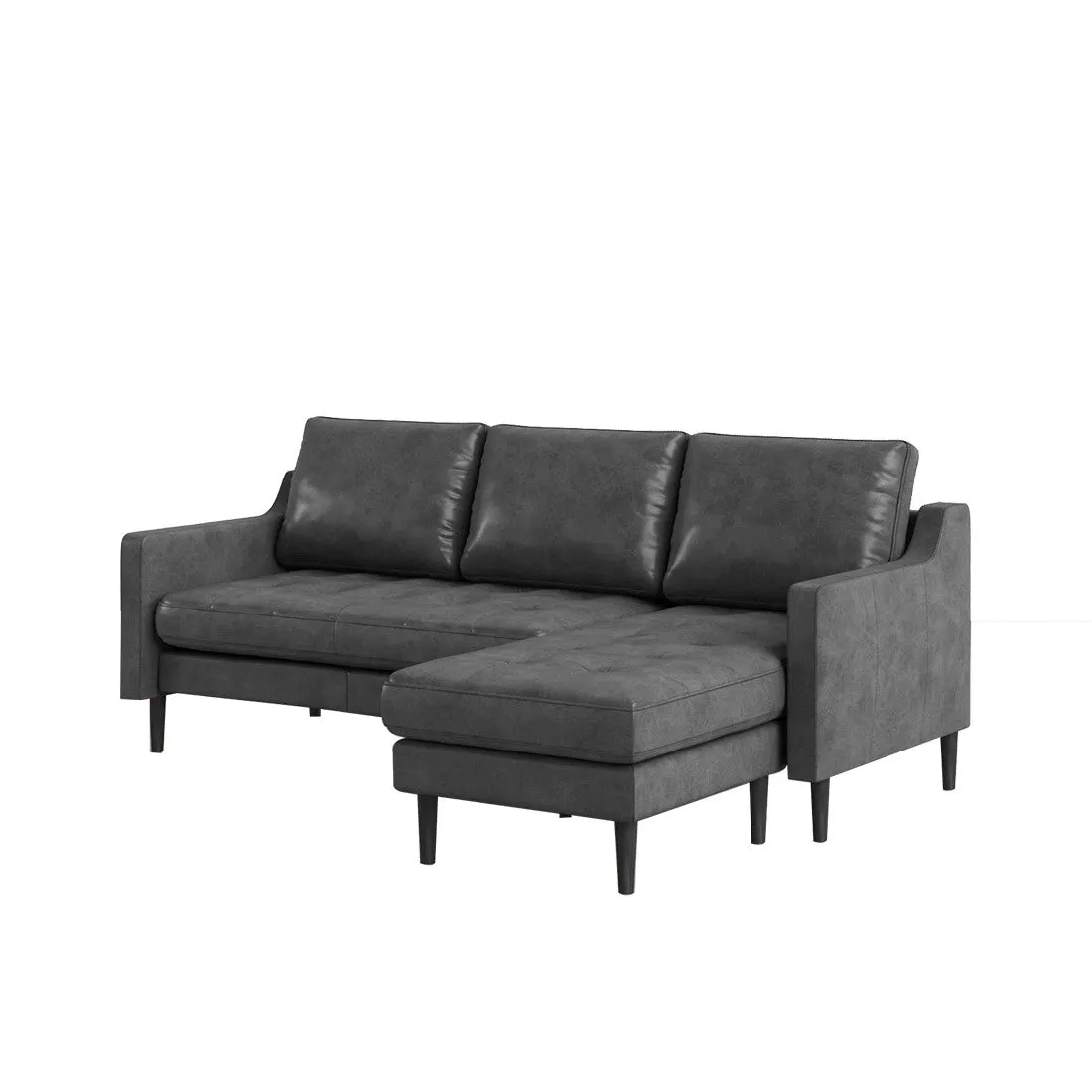 Pacific 4 Seater Leather L Shape Sofa for Living Room