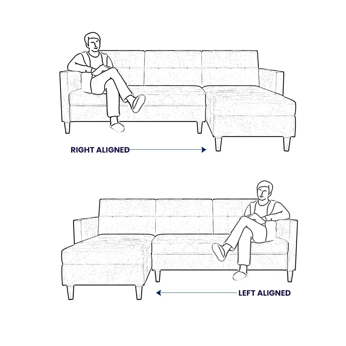 Pacific 4 Seater Leather L Shape Sofa for Living Room