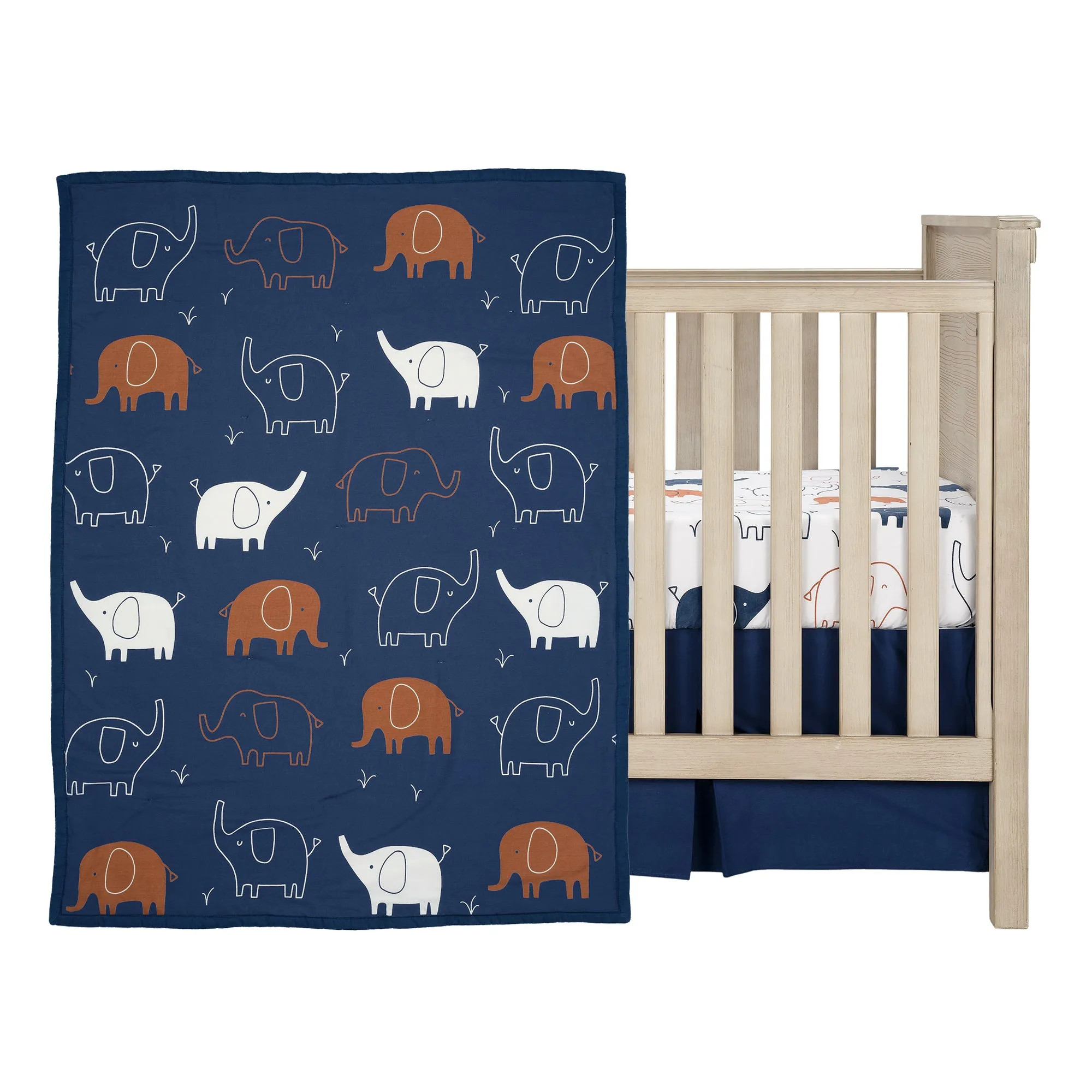 Playful Elephant 3-Piece Crib Bedding Set
