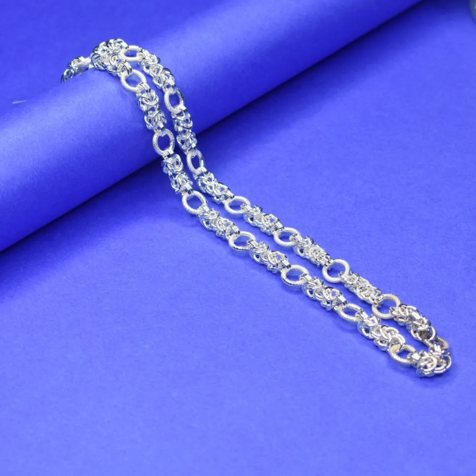 "Dapper Dudes: Elevate Your Style with a Pure Silver Super Hollow Chain for Men"