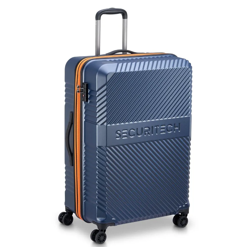 Large Blue Securitech By Delsey Patrol 75.5cm Hardsided Expandable Luggage