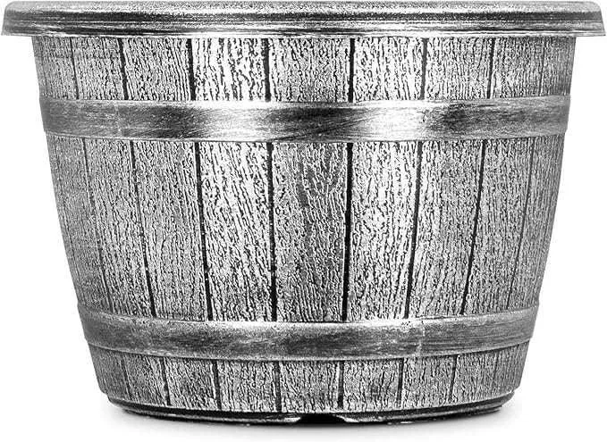 SG Traders™ Round Plastic Barrel Tub Planters