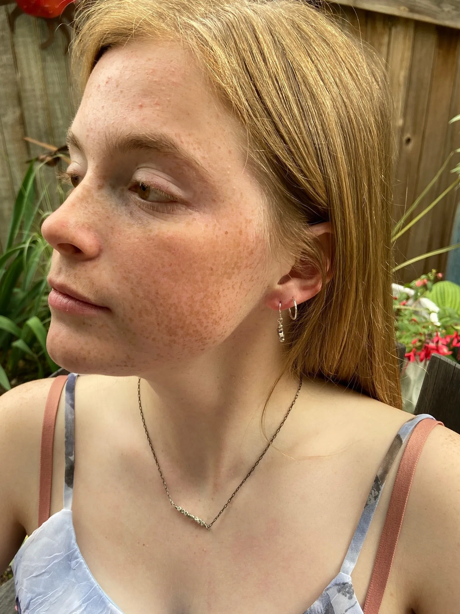 Simple Silver Nugget Necklace