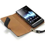 Sony Xperia P Wallet Case Black