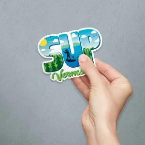 SUP Vermont Die Cut Vinyl Sticker Stand Up Paddleboard