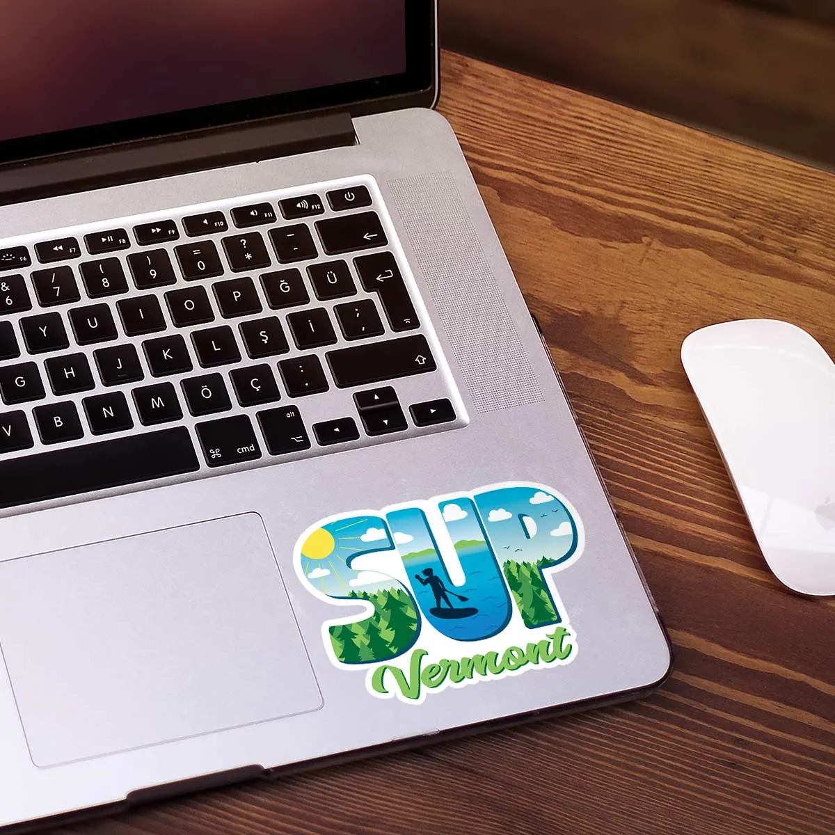 SUP Vermont Die Cut Vinyl Sticker Stand Up Paddleboard
