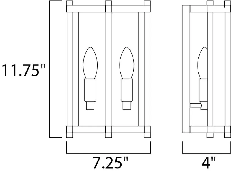 Wellington 11.75" 2 Light Wall Sconce in Oil Rubbed Bronze Antique Brass