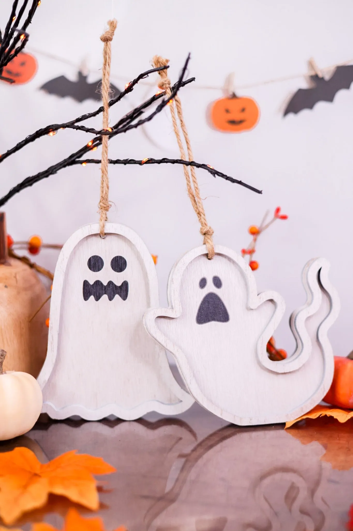 Wooden Ghost Ornaments (2 Styles) FINAL SALE