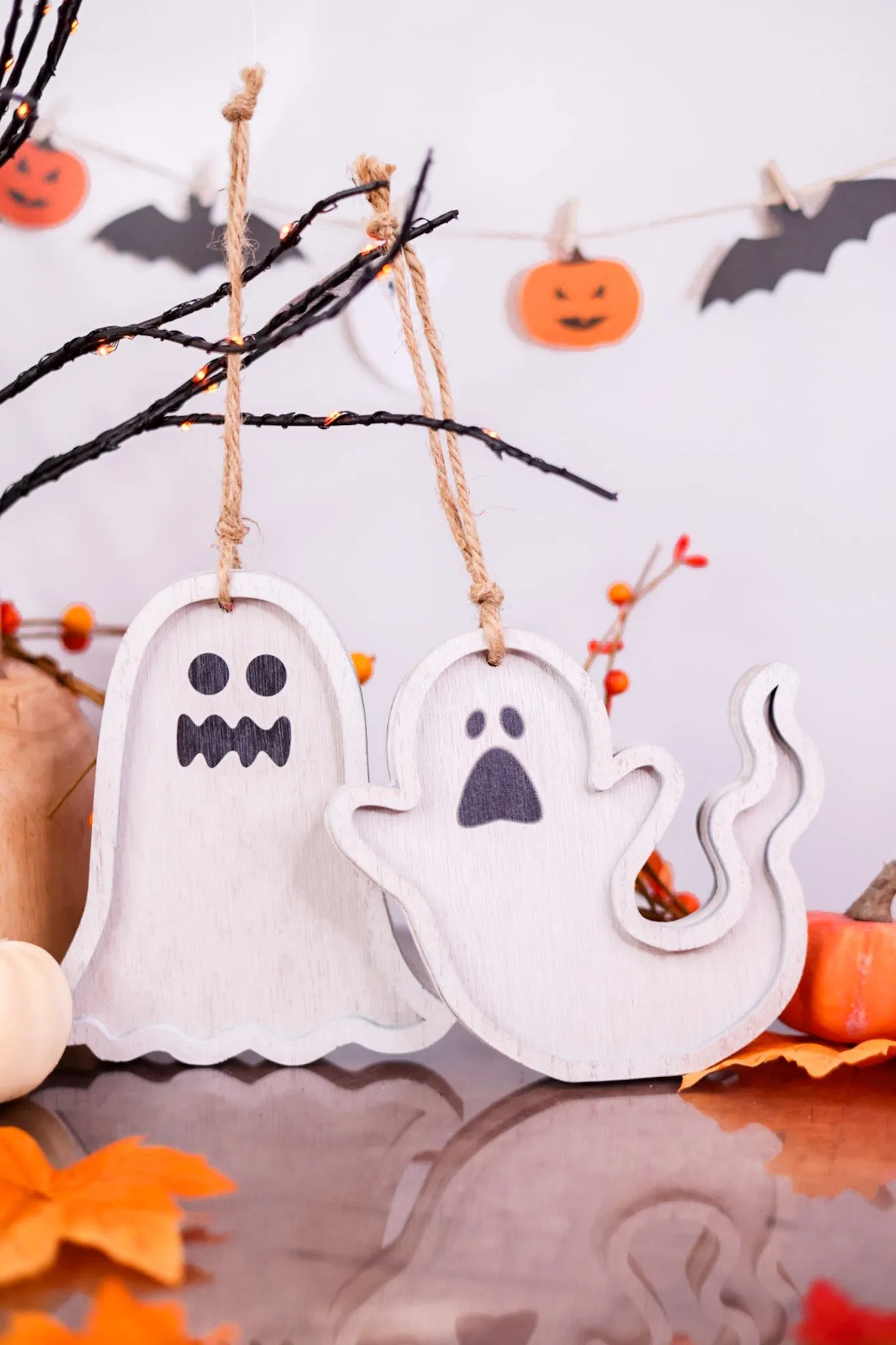 Wooden Ghost Ornaments (2 Styles) FINAL SALE