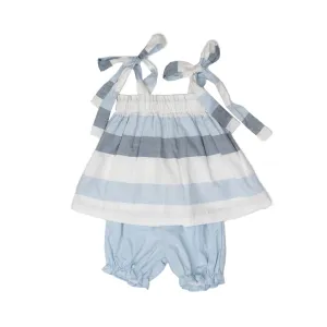 Wrinley Blue Stripe Bloomer Set